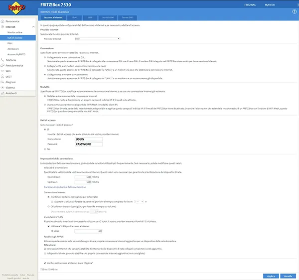 Interfaccia web FRITZ!Box 7530